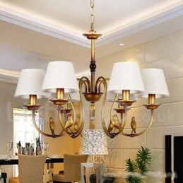 Lustre à 6 lumières de style bougie rétro rustique contemporain moderne