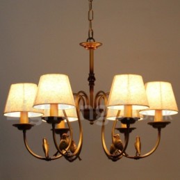Lustre à 6 lumières de style bougie rétro rustique contemporain moderne
