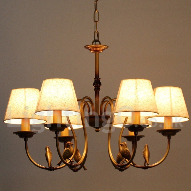 Lustre à 6 lumières de style bougie rétro rustique contemporain moderne