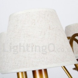 Lustre à 6 lumières de style bougie rétro rustique contemporain moderne
