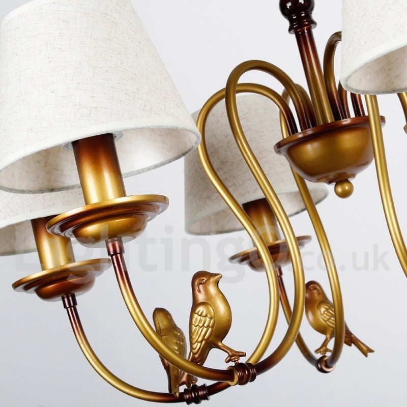 Lustre à 6 lumières de style bougie rétro rustique contemporain moderne