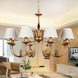 Lustre à 8 lumières de style bougie rétro rustique contemporain moderne