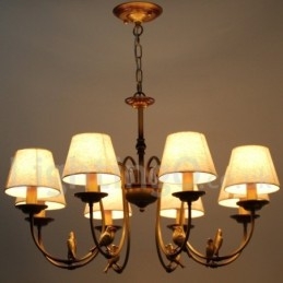 Lustre à 8 lumières de style bougie rétro rustique contemporain moderne