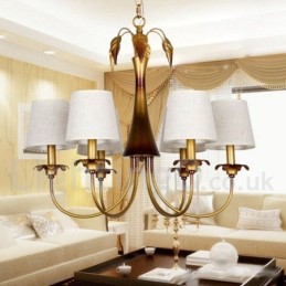 Lustre moderne contemporain rustique à 6 lumières de style bougie