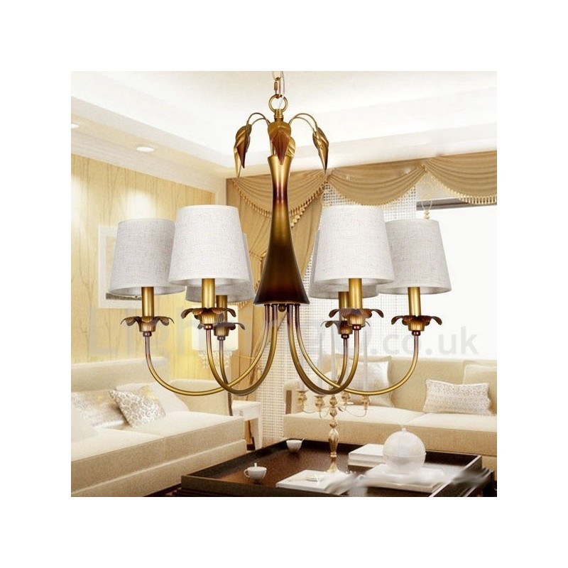 Lustre moderne contemporain rustique à 6 lumières de style bougie