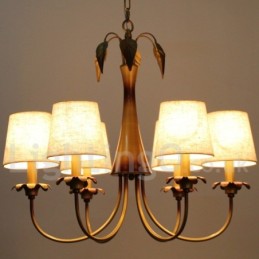 Lustre moderne contemporain rustique à 6 lumières de style bougie