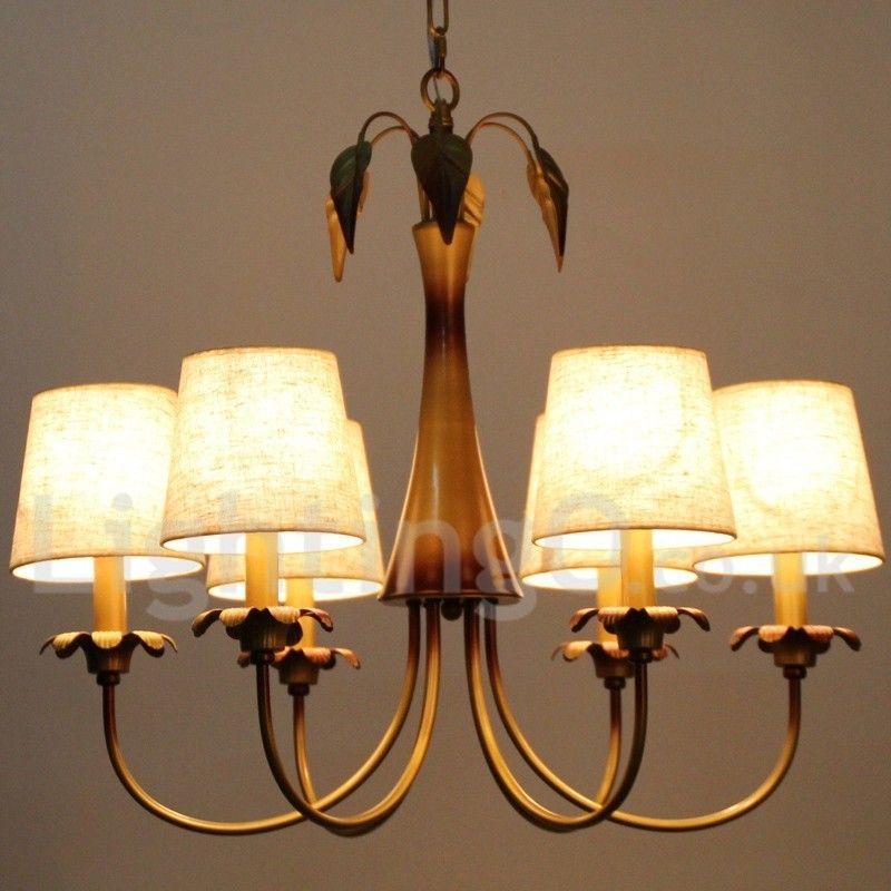 Lustre moderne contemporain rustique à 6 lumières de style bougie