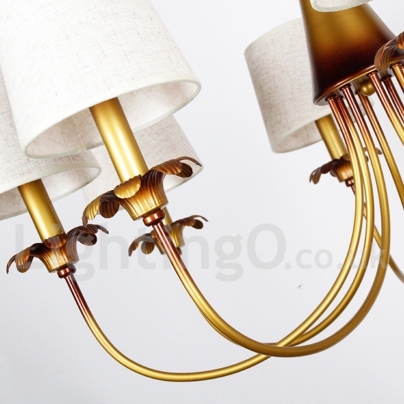 Lustre moderne contemporain rustique à 6 lumières de style bougie