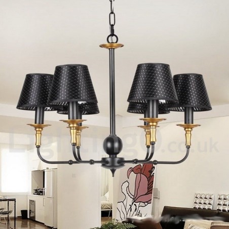 Lustre rétro rustique à 6 lumières de style bougie