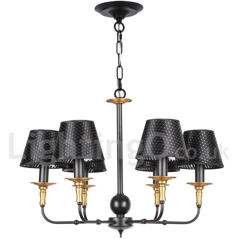 Lustre rétro rustique à 6 lumières de style bougie