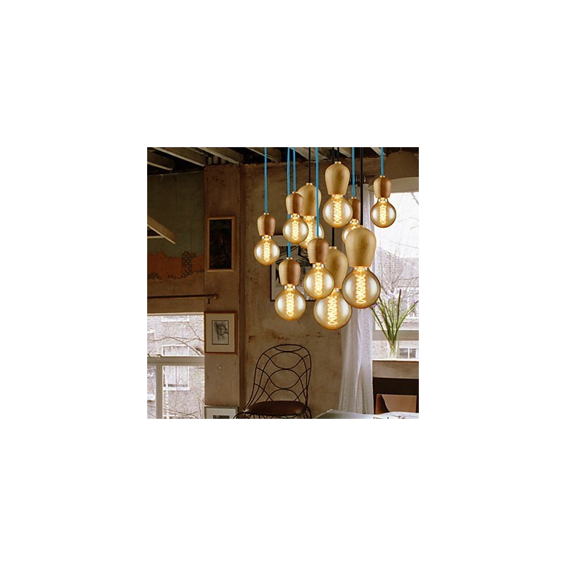 Lustre Mini Style Moderne Contemporain Bois Bambou