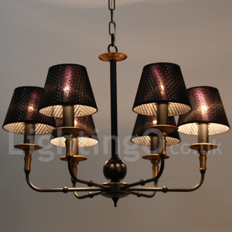 Lustre rétro rustique à 6 lumières de style bougie