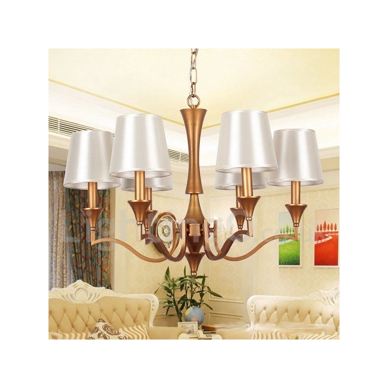 Lustre à 6 lumières de style méditerranéen en forme de bougie