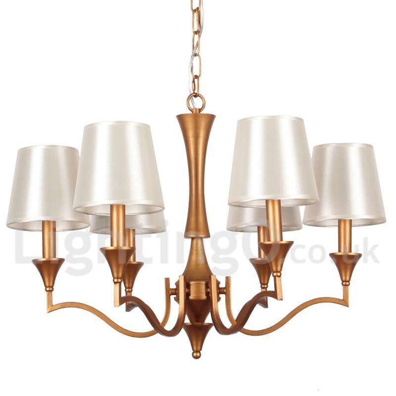 Lustre à 6 lumières de style méditerranéen en forme de bougie