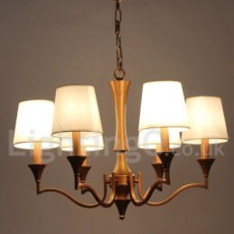 Lustre à 6 lumières de style méditerranéen en forme de bougie