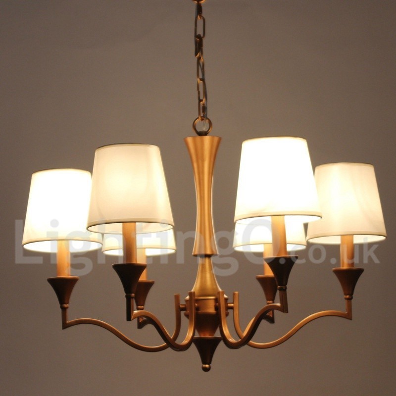 Lustre à 6 lumières de style méditerranéen en forme de bougie