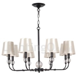 Lustre rustique rétro noir contemporain à 8 lumières de style bougie