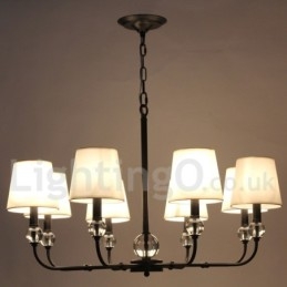 Lustre rustique rétro noir contemporain à 8 lumières de style bougie