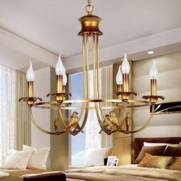 Lustre rétro à 6 lumières de style bougie