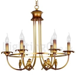 Lustre rétro à 6 lumières de style bougie