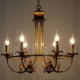 Lustre rétro à 6 lumières de style bougie
