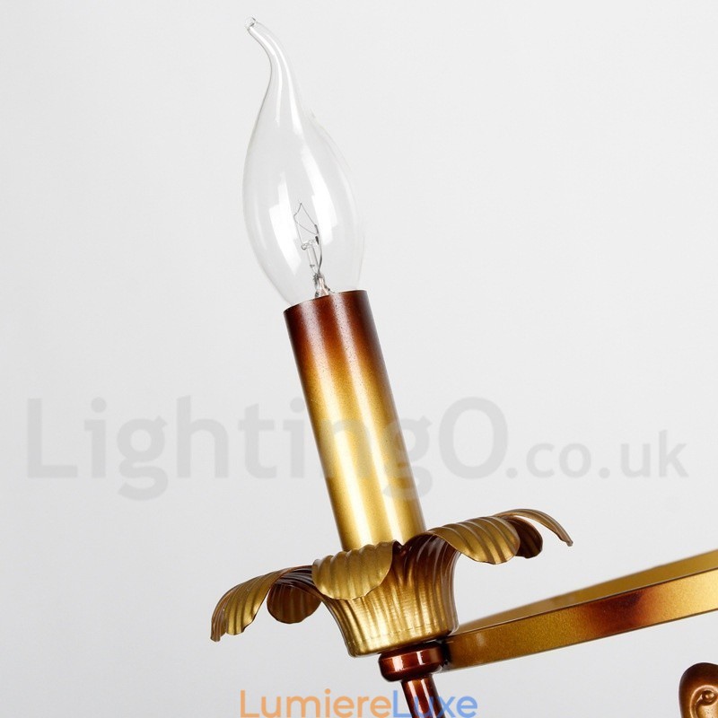 Lustre rétro à 6 lumières de style bougie