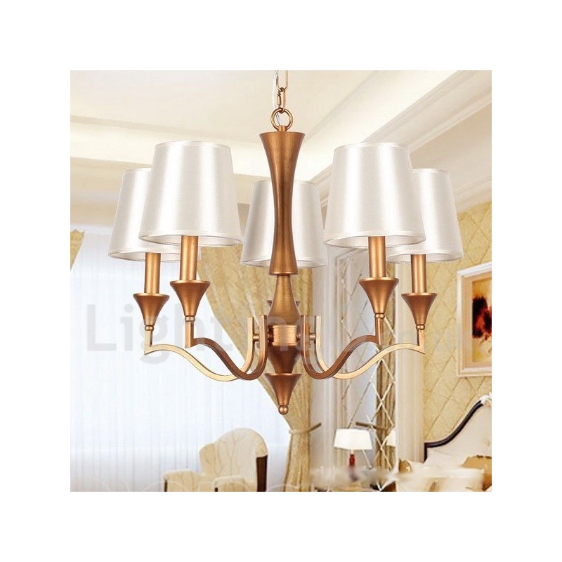 Lustre à 5 lumières de style méditerranéen rustique avec bougies
