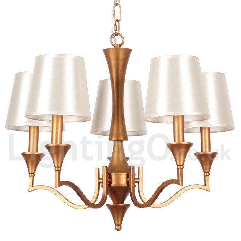 Lustre à 5 lumières de style méditerranéen rustique avec bougies
