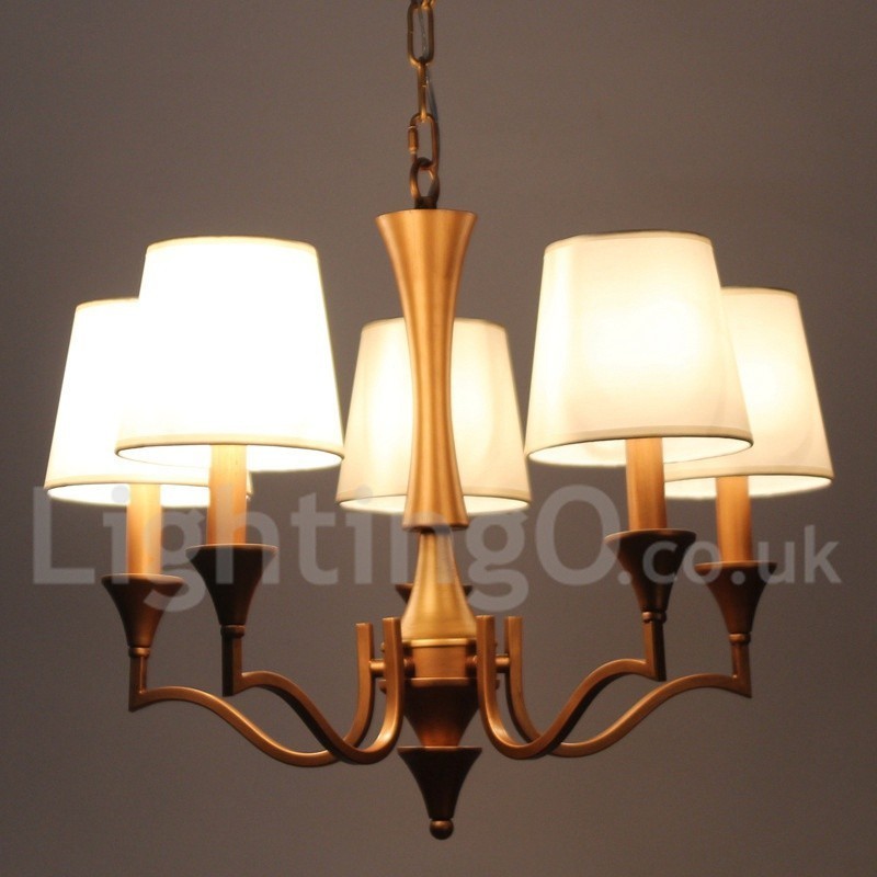 Lustre à 5 lumières de style méditerranéen rustique avec bougies