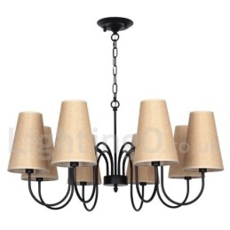 Lustre contemporain rustique de style méditerranéen à 8 lumières de style bougie