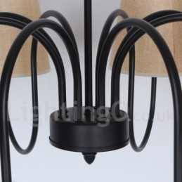 Lustre contemporain rustique de style méditerranéen à 8 lumières de style bougie
