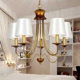 Lustre à 5 lumières de style méditerranéen rustique et contemporain moderne de style bougie