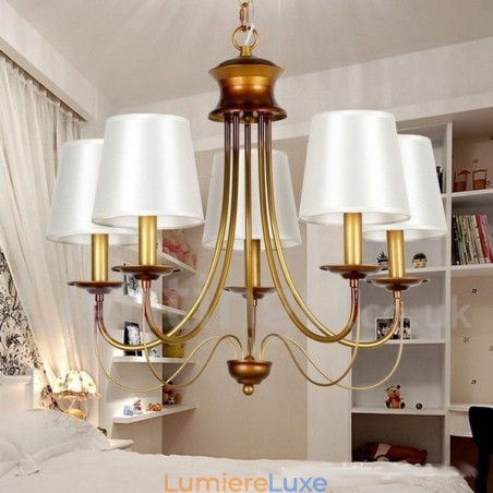Lustre à 5 lumières de style méditerranéen rustique et contemporain moderne de style bougie Lustre à 5 lumières de style méditerranéen rustique et contemporain moderne de style bougie