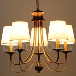 Lustre à 5 lumières de style méditerranéen rustique et contemporain moderne de style bougie