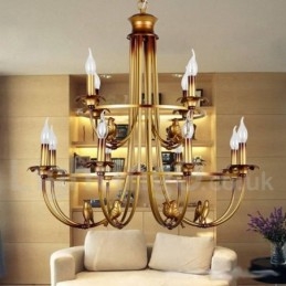 Lustre rétro à 12 lumières de style bougie