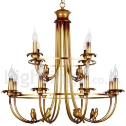 Lustre rétro à 12 lumières de style bougie