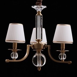 Lustre moderne contemporain en métal bronze et cristal