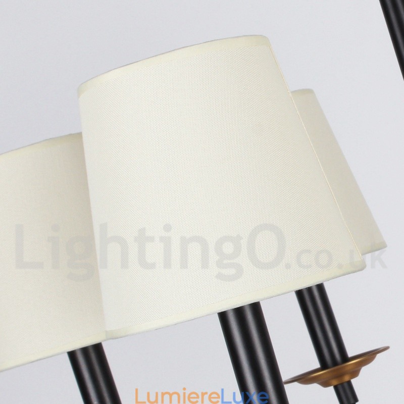 Lustre contemporain noir rétro à 6 lumières de style bougie