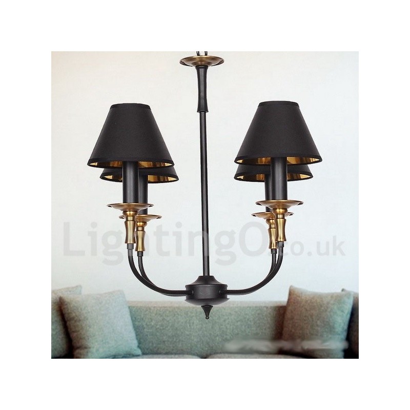 Lustre rétro contemporain à 4 lumières de style bougie