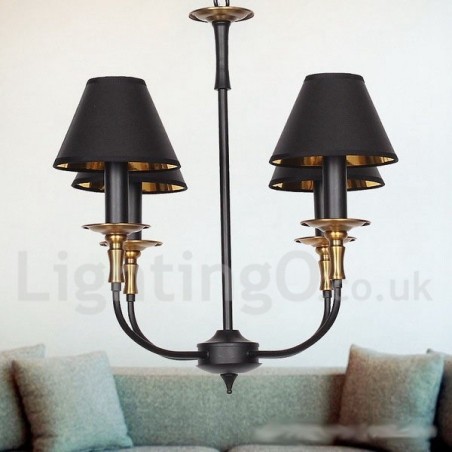 Lustre rétro contemporain à 4 lumières de style bougie