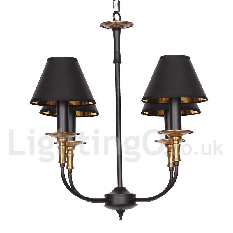 Lustre rétro contemporain à 4 lumières de style bougie