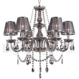 Lustre en cristal K9 à 6 lumières de style bougie