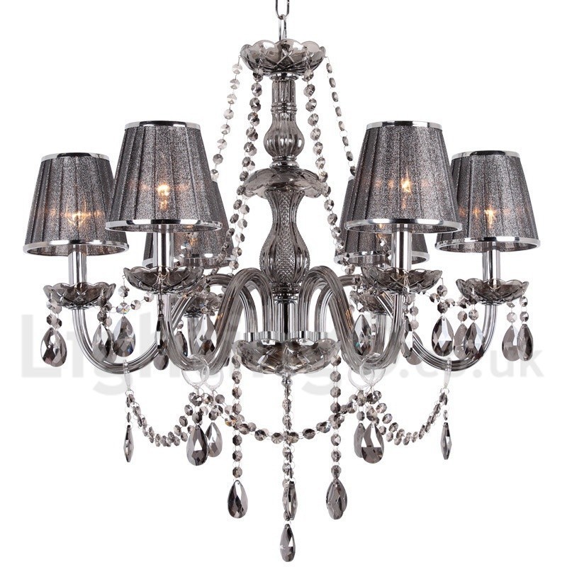 Lustre en cristal K9 à 6 lumières de style bougie