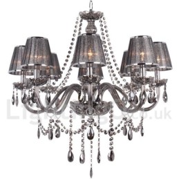 Lustre en cristal K9 à 8 lumières de style bougie