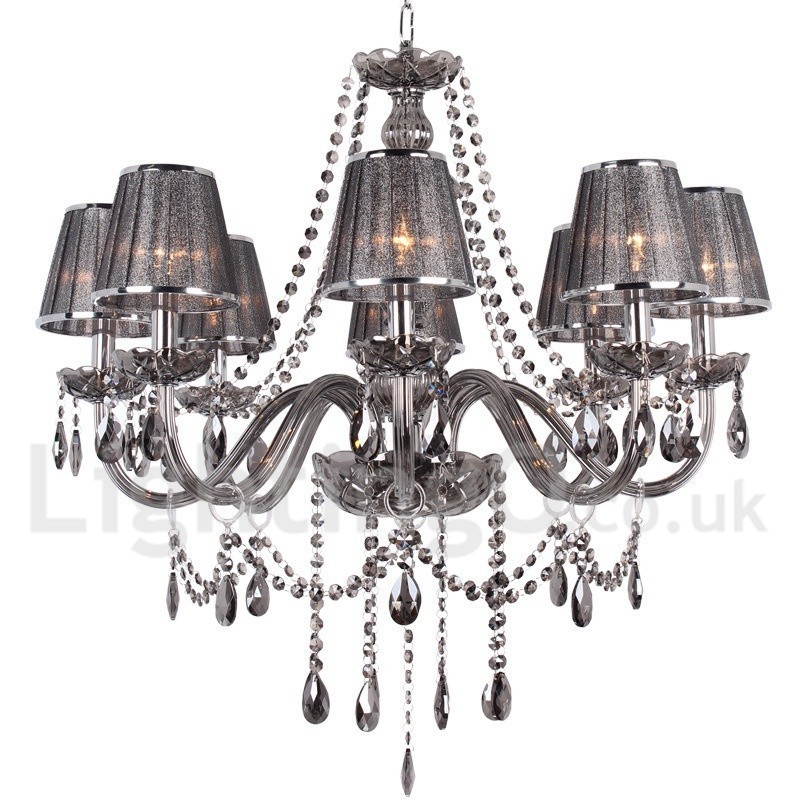 Lustre en cristal K9 à 8 lumières de style bougie
