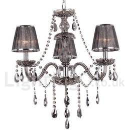 Lustre à 3 lumières en cristal K9 de style bougie