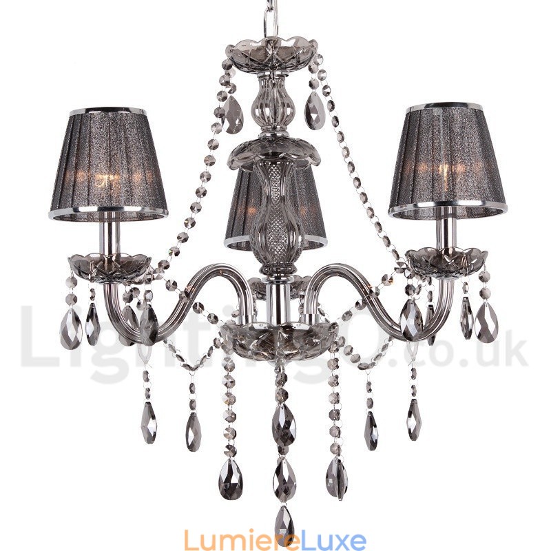 Lustre à 3 lumières en cristal K9 de style bougie