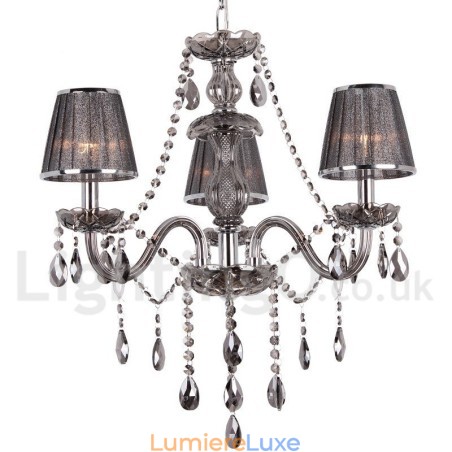 Lustre à 3 lumières en cristal K9 de style bougie