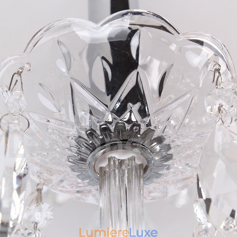 Lustre contemporain à 8 lumières en cristal K9 de style bougie