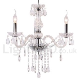 Lustre contemporain à 3 lumières en cristal K9 de style bougie